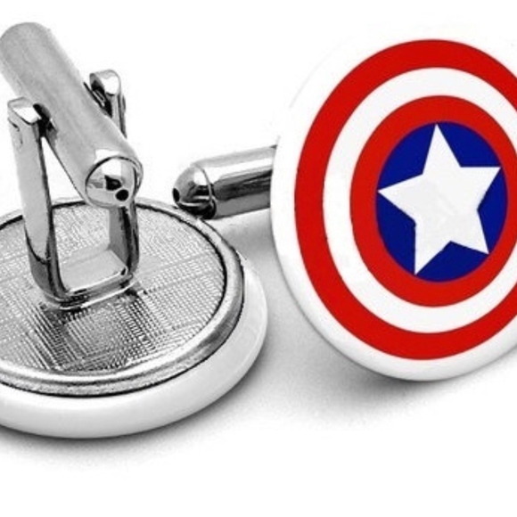 Men’s Cufflinks " CAPTAIN AMERICA " - Picture 1 of 2